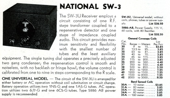 National SW-3 Radio